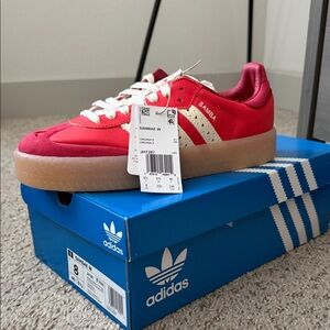 Adidas Samba Red and White Sneakers